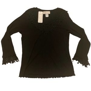 Nature Art Lynn Yang Fringe Lace Top Size Small NEW WITH TAGS